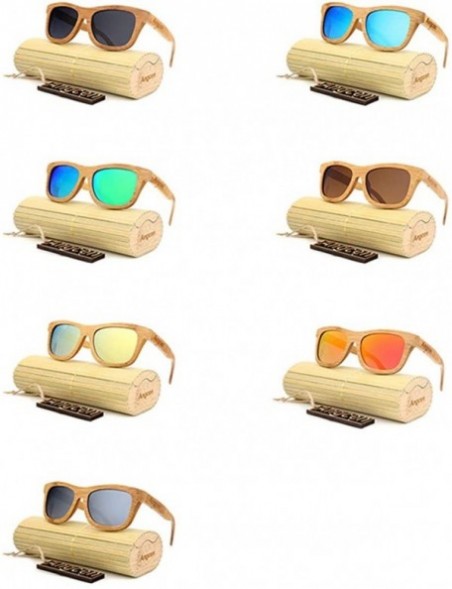 Goggle Ladies Sunglasses Women Polarized Retro Vintage Sun Glasses Men Wood Bamboo Sunglasses Designer Square Glasses - C718X...