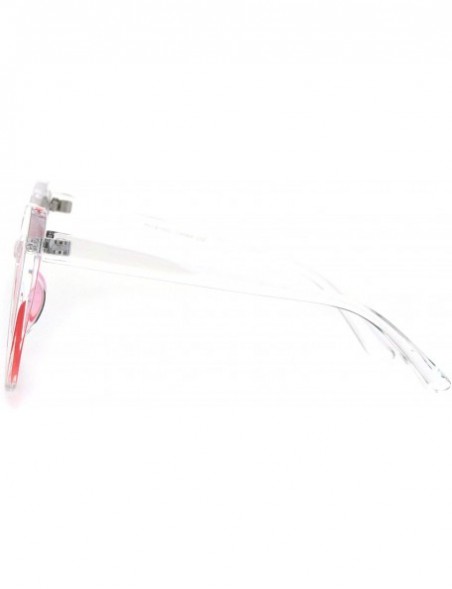 Cat Eye Womens Glitter Lens Heart Shape Plastic Valentine Cat Eye Sunglasses - Clear Pink - CR18ICNWIAY $12.32