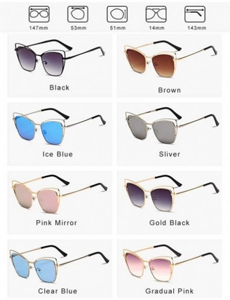 Cat Eye Sunglasses for Women UV400 Protection Travel Driving Sunglasses Cat Eye Metal Frame Personality - Brown - CM18WU62S3N...