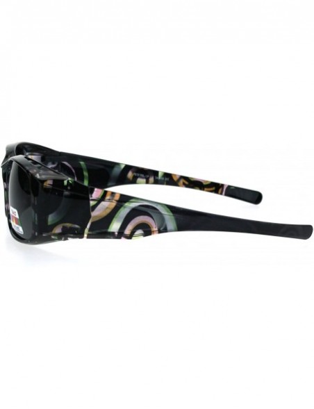 Rectangular Polarized Womens Fashion Rectangular 57mm OTG Fit Over Sunglasses - Translucent Green - C6185DSIQ83 $10.44