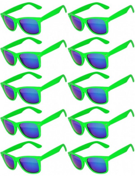 Rimless Retro Vintage Mirrored Lens Sunglasses Matte Frame 10 Pack in Multiple Colors - 10_pairs_green_matte - CY188ZW0IUX $5...