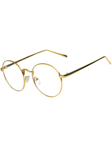 Oversized Round Circle Frame Clear Lens Glasses - 071_gold - CG188Z4H2E2 $12.05