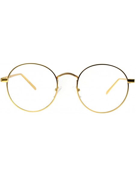 Oversized Round Circle Frame Clear Lens Glasses - 071_gold - CG188Z4H2E2 $12.05