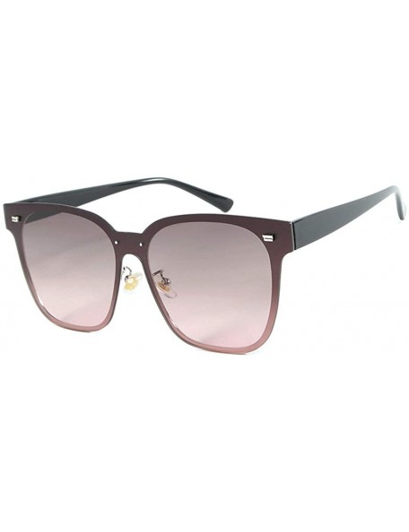 Square 2019 new one-piece lens fashion unisex brand trend designer sunglasses UV400 - Grey&red - C618T69HM8G $14.51