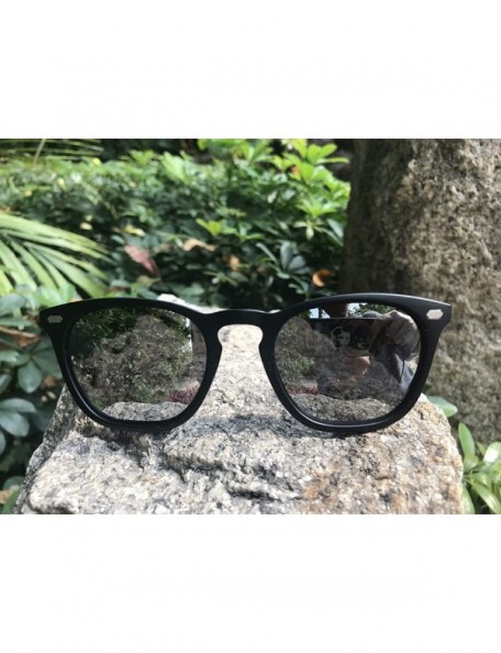 Oversized Polarized Protection Sunglasses - Black Frame/Silver Lens - C5194R3UYO2 $10.75