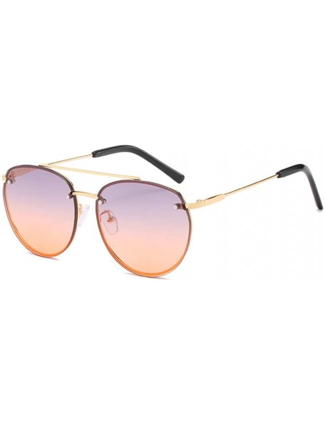 Rimless Fashion Frameless Sunglasses Personality Marine Film Sunglasses Female Trend Metal Sunglasses - CH18X5ZLXQC $42.81