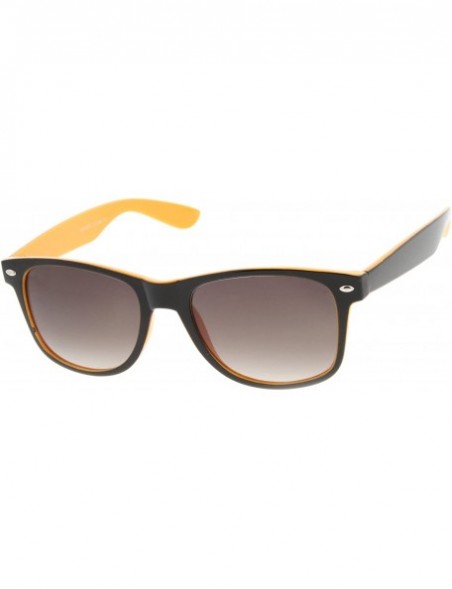 Wayfarer Two Tone Multi Color Neon Retro Fashion Classic Horn Rimmed Style Sunglasses - Black-orange - CF116RH61C3 $13.29