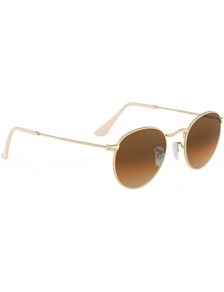 Round Round Polarized Sunglasses for Small Face-John Lennon Vintage Circle Trendy Sun Glasses (Brown Lens) - CF193E5CNNW $8.20