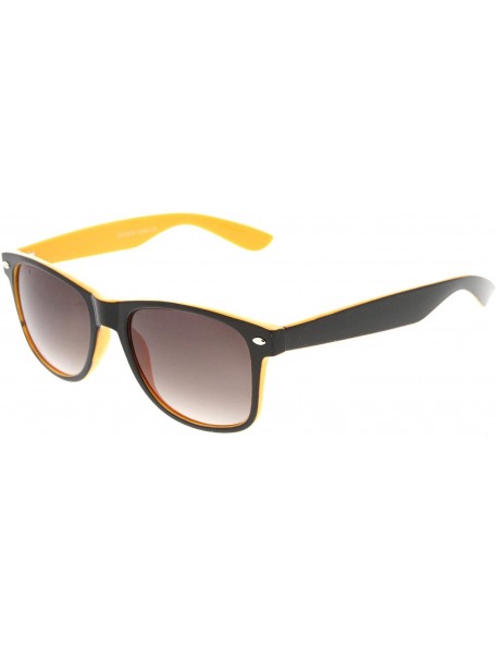 Wayfarer Two Tone Multi Color Neon Retro Fashion Classic Horn Rimmed Style Sunglasses - Black-orange - CF116RH61C3 $13.29