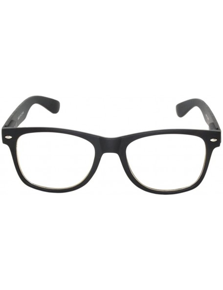 Rimless Retro Fashion Style Black Matte Frame Clear Lens Sunglasses - CO11V0HRITP $8.62