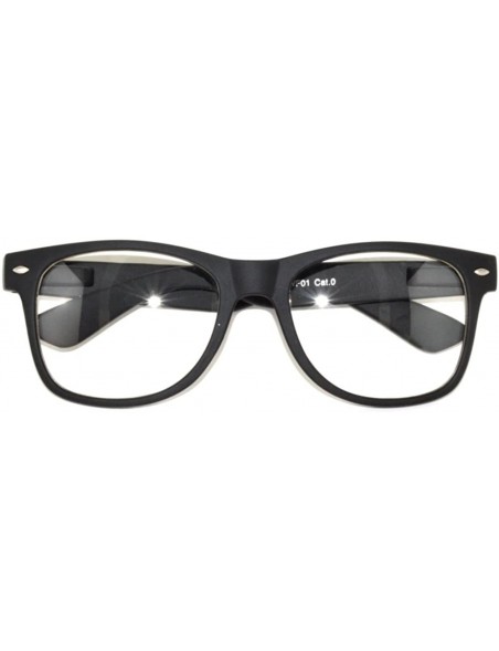 Rimless Retro Fashion Style Black Matte Frame Clear Lens Sunglasses - CO11V0HRITP $8.62