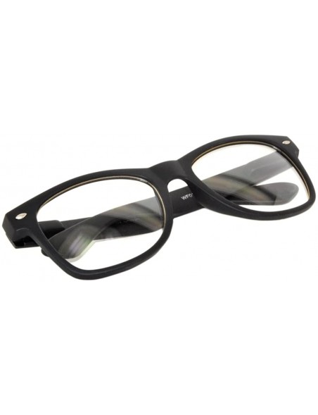 Rimless Retro Fashion Style Black Matte Frame Clear Lens Sunglasses - CO11V0HRITP $8.62