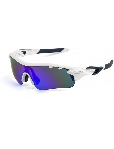 Sport Polarized Sunglasses Cycling Interchangeable Baseball - White - CB1960HC2KE $14.37