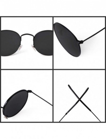 Round Retro Round Sunglasses Women Men Vintage Metal Frame Color Lens - Gold Frame Brown Lens - CX198RCHKGL $14.92