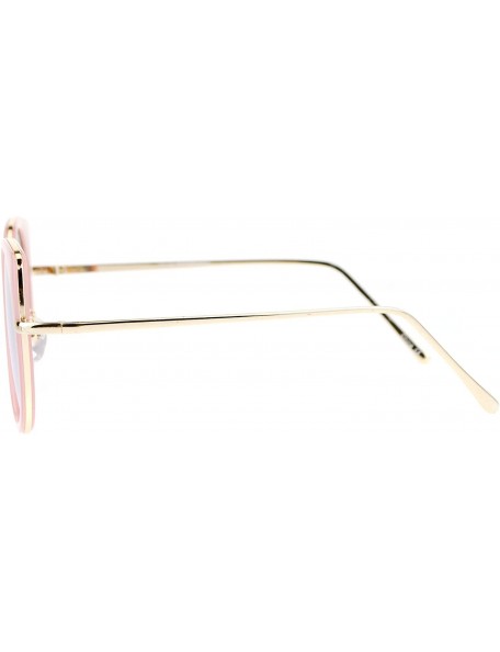 Round Flat Color Mirrored Round Cat Eye Womens Retro Sunglasses - All Pink - C712O2FUAOB $10.08