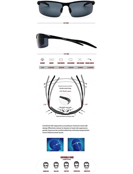 Sport Driving Polarized Sunglasses For Men & Women UV Protection Ultra Lightweight Al Mg - Rp-06 - C818S6K98H2 $23.74