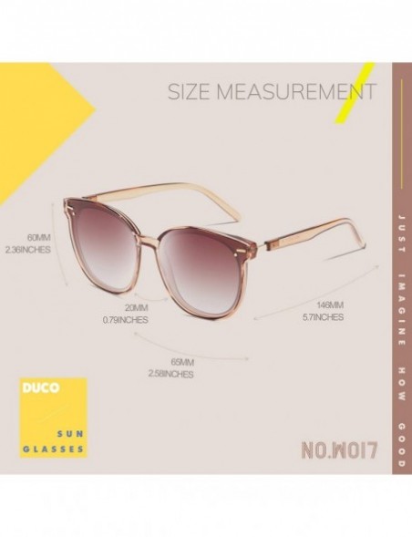 Round Fashion Round Vintage Retro Shades Sunglasses for Women W017 - Transparent Brown - CR196EZSTNX $23.22