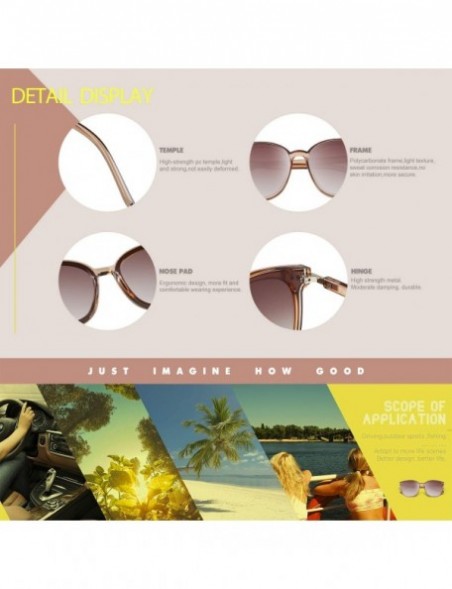 Round Fashion Round Vintage Retro Shades Sunglasses for Women W017 - Transparent Brown - CR196EZSTNX $23.22