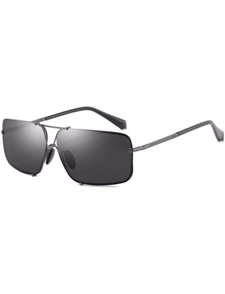 Aviator Men's Polarization Classic Frameless Sunglasses Ring Square Glasses Fishing Lens Driving Lens - C - CD18QO3WA6Y $43.74