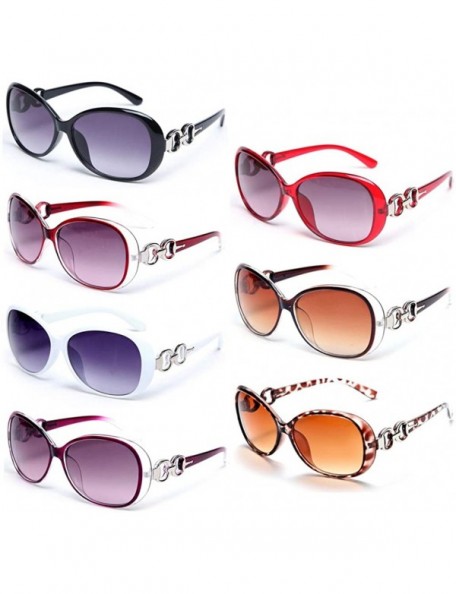 Round 7 Packs Vintage Oversized Sunglasses for Women 100% UV Protection Large Eyewear - Packs of Mix - CA18TMN7ND7 $16.52