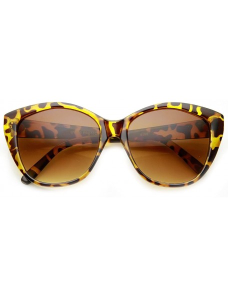 Oval Womens Oversized Oval Mod Glam High Fashion Sunglasses (Tortoise) - C811XN6SEDZ $12.68