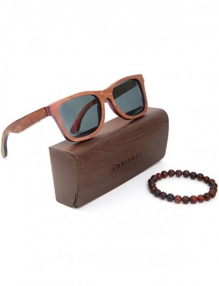 Wayfarer Wood Sunglasses for Men and Women. 100% Maple Wood - Brown - CA18DZQW7QA $47.79