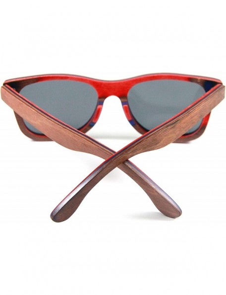 Wayfarer Wood Sunglasses for Men and Women. 100% Maple Wood - Brown - CA18DZQW7QA $47.79