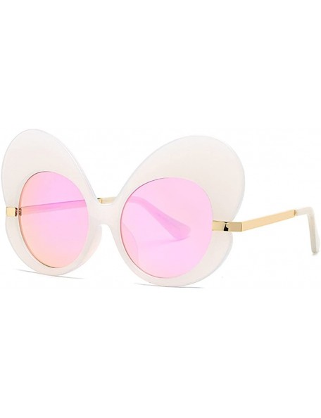 Butterfly Fashion Cat Eye Sunglasses Women Oversize Butterfly Frame Sun Glasses - C7 - CQ18G958KDW $12.05