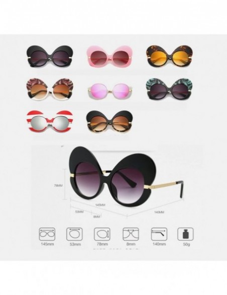 Butterfly Fashion Cat Eye Sunglasses Women Oversize Butterfly Frame Sun Glasses - C7 - CQ18G958KDW $12.05