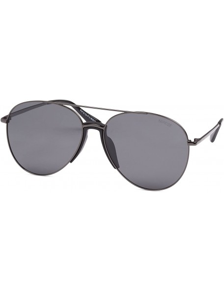 Square Unisex Mens Womens Polarised Aviator Sunglasses 80s Retro Celebrity Shades - Dark Grey - Black - C718EICG620 $30.64