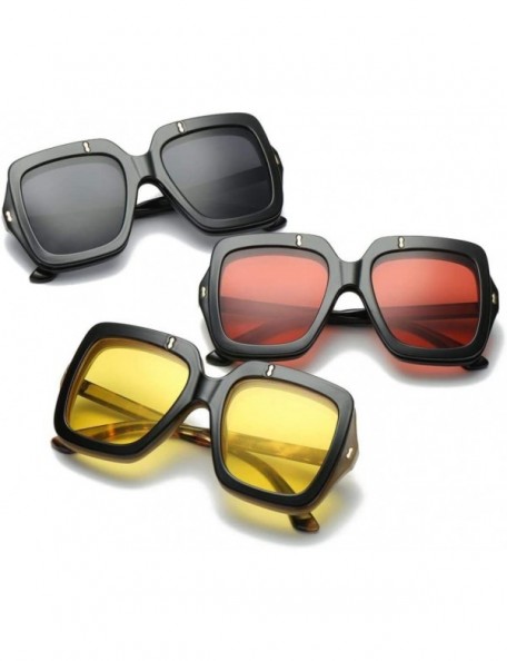 Oversized Sun Glasses Oversized Square Flip Up Sun Glasses Vintage Retro Double Lens Style Shades-Grey - CD199HX68NG $34.63