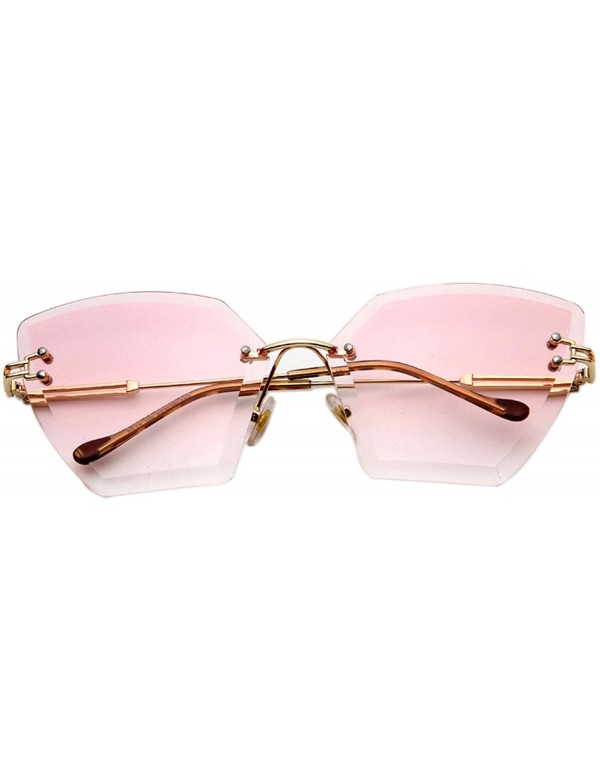 Oversized Square Rimless Sunglasses Women Gradient Lens Clear Sun Glasses Ladies Vintage Oversized Eyewear - 4 - C418W5ENHG6 ...