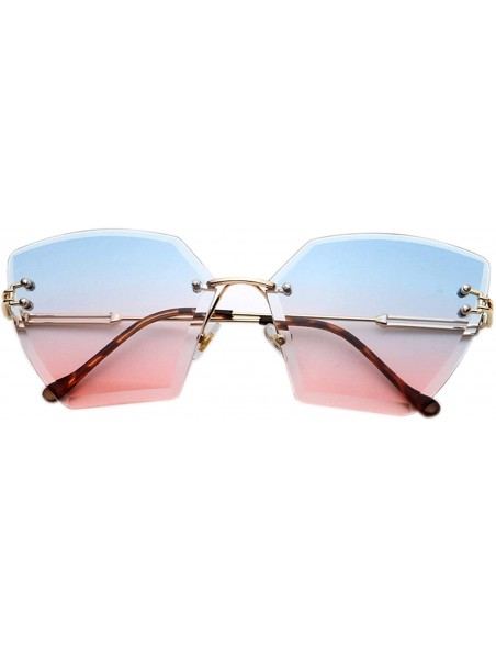 Oversized Square Rimless Sunglasses Women Gradient Lens Clear Sun Glasses Ladies Vintage Oversized Eyewear - 4 - C418W5ENHG6 ...
