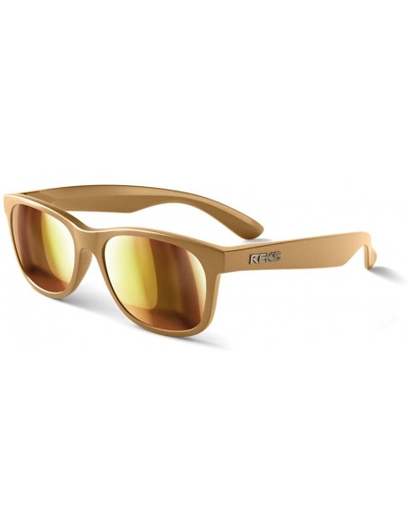 Square Seafarer Polarized Sunglasses- Gold Frame - Gold Mirror Lenses - CV12NZC5T7U $12.93