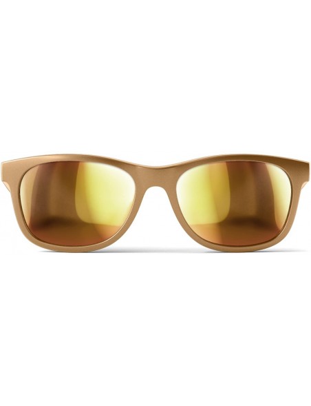 Square Seafarer Polarized Sunglasses- Gold Frame - Gold Mirror Lenses - CV12NZC5T7U $12.93