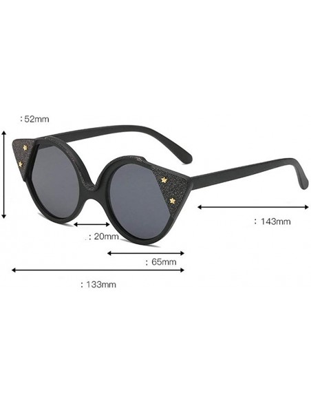 Oval Super Cute Star Shape Cat Sunglasses Brand Designer Transparent Candy Color Eyewear UV400 - Purple - C518LTRLE05 $10.82