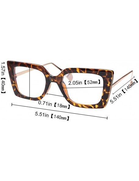 Butterfly Anti-Blue Block Light Pearl Inlay Arm Cat Eye Reading Glasses - Anti Blue - Leopard Frame - CF18X5K9AQM $12.27