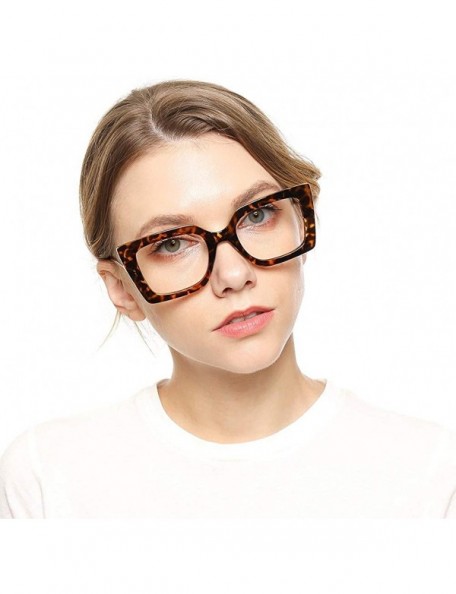 Butterfly Anti-Blue Block Light Pearl Inlay Arm Cat Eye Reading Glasses - Anti Blue - Leopard Frame - CF18X5K9AQM $12.27