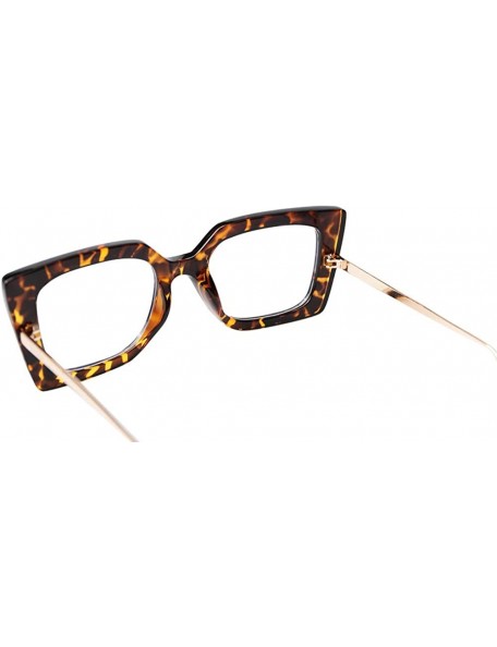 Butterfly Anti-Blue Block Light Pearl Inlay Arm Cat Eye Reading Glasses - Anti Blue - Leopard Frame - CF18X5K9AQM $12.27