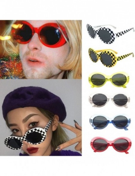 Square Round Polarized Sunglasses for Women - and Vintage Polarized Sunglasses Rapper Oval Shades Grunge Glasses - E - C31960...
