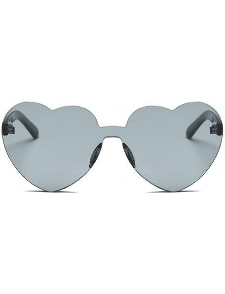 Oversized Women Fashion Heart-shaped Shades Sunglasses Integrated UV Candy Colored Glasses - C - CG18MHM2DU6 $11.49