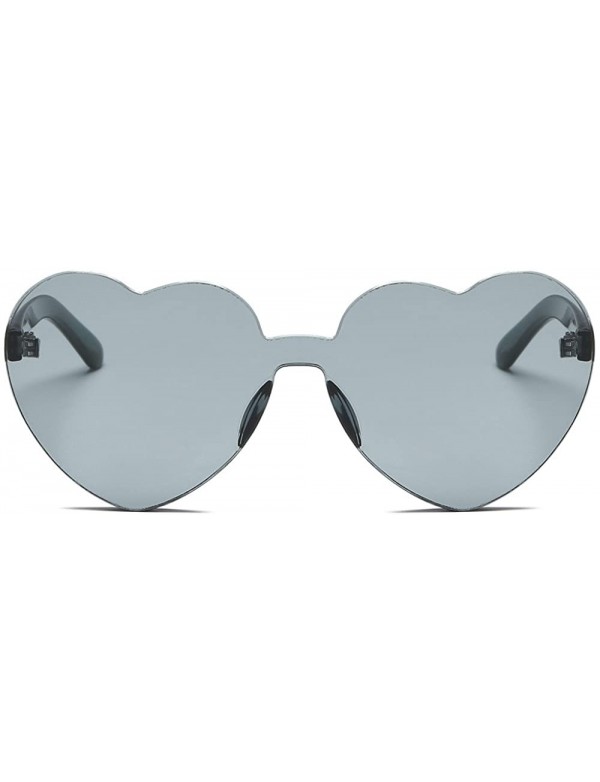 Oversized Women Fashion Heart-shaped Shades Sunglasses Integrated UV Candy Colored Glasses - C - CG18MHM2DU6 $11.49