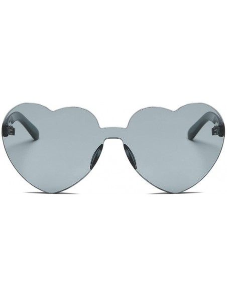 Oversized Women Fashion Heart-shaped Shades Sunglasses Integrated UV Candy Colored Glasses - C - CG18MHM2DU6 $11.49