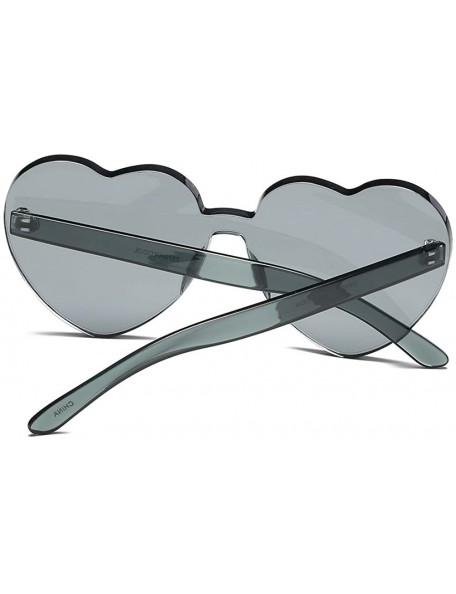 Oversized Women Fashion Heart-shaped Shades Sunglasses Integrated UV Candy Colored Glasses - C - CG18MHM2DU6 $11.49