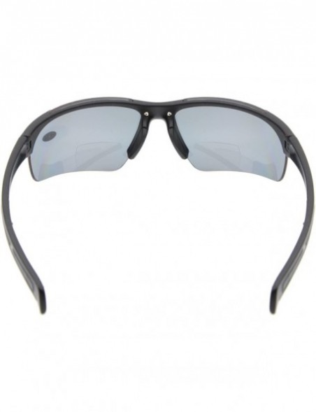 Sport Bifocal Sunglasses with Wrap-Around Sport Design Half Frame for Men and Women - Matte Black - CJ18C3K9O73 $19.17