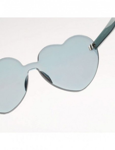 Oversized Women Fashion Heart-shaped Shades Sunglasses Integrated UV Candy Colored Glasses - C - CG18MHM2DU6 $11.49