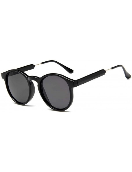 Oversized Retro Round Sunglasses Women Men Brand Design Transparent Female Sun glasses - 1 - CP18W7ID7DH $19.03