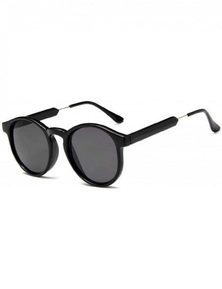 Oversized Retro Round Sunglasses Women Men Brand Design Transparent Female Sun glasses - 1 - CP18W7ID7DH $19.03