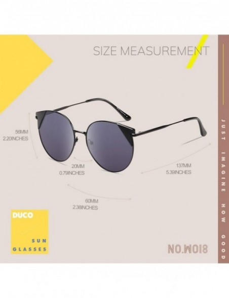 Round Vintage Retro Round Metal Polarized Sunglasses for Women 100% UV400 Protection W018 - Black Grey - C3196EAKA6A $27.51