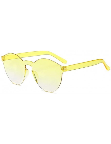 Round Unisex Fashion Candy Colors Round Outdoor Sunglasses - Yellow - CU190L8RTD5 $32.57